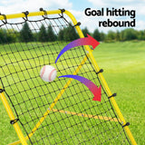 Everfit Baseball Soccer Net Rebounder Football Goal Net Sports Training Aid Yellow - Top-Down View