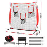 Everfit 1.8m Football Soccer Net Portable Goal Net Training 3 Target Zone - Front View