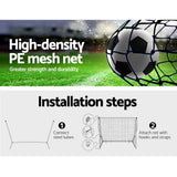 Everfit 3.6m Football Soccer Net Portable Goal Net Rebounder Sports Training - Top-Down View