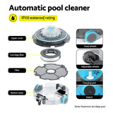 Aqua Buddy Robotic Pool Cleaner Automatic Vacuum Robot Swimming Cordless - Top-Down View