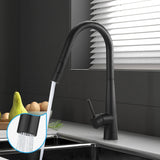 Welba Kitchen Mixer Tap Pull Out Faucet 2-Mode Swivel Black - Close-Up Angle