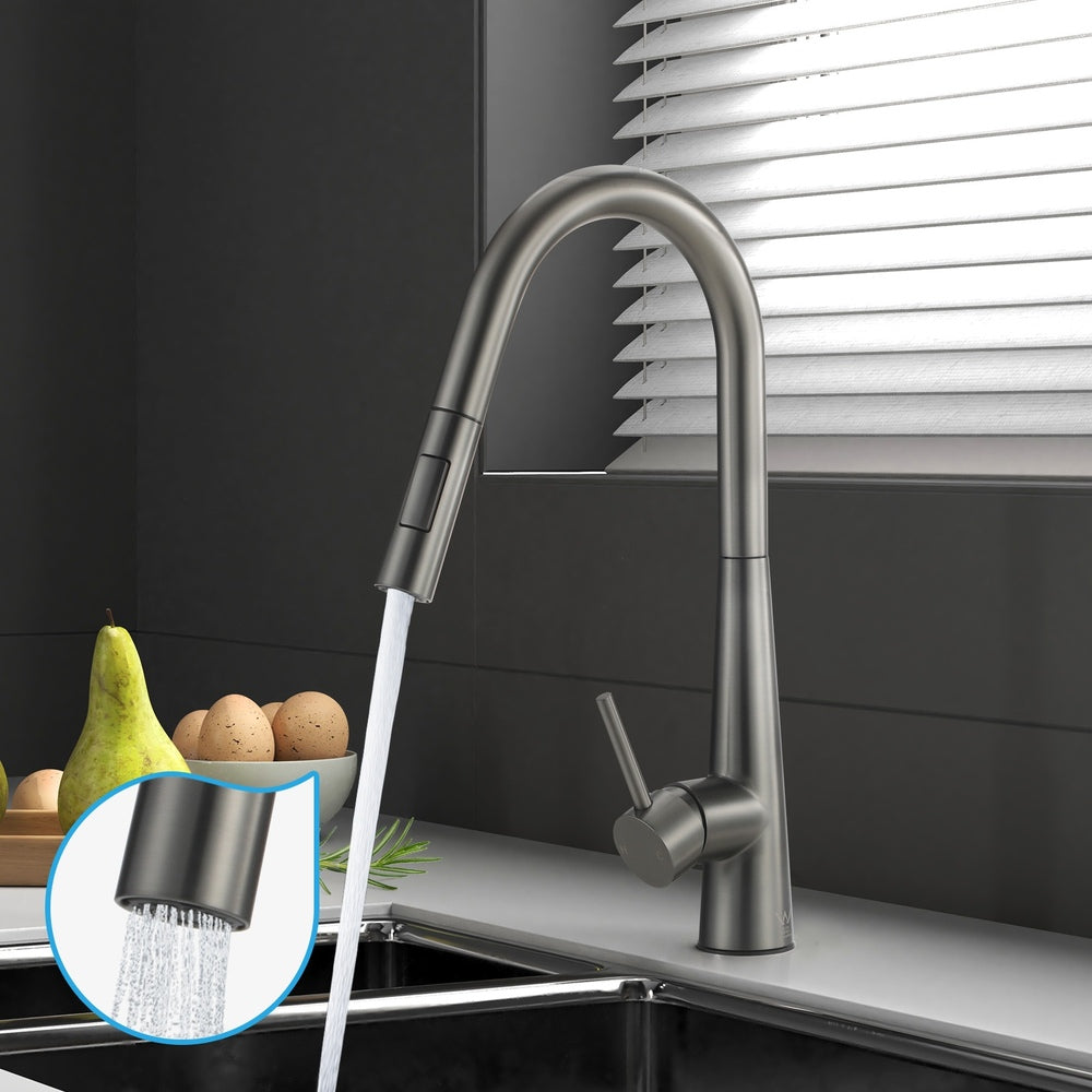 Welba Kitchen Mixer Tap Pull Out Faucet 2-Mode Swivel Grey
