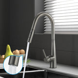 Welba Kitchen Mixer Tap Pull Out Faucet 2-Mode Swivel Grey - Rear View