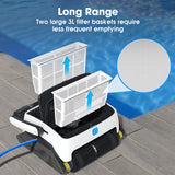 WYBOT Grampus 800 Robotic Pool Cleaner, Automatic Vacuum with Quick Clean, Wall Climbing Capability, Powerful Triple Motors, Large Filter Baskets, - Top-Down View