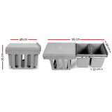 Cefito Pull Out Bin Kitchen Double Basket 2X15L Grey - Front View