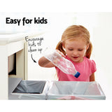 Cefito Pull Out Bin Kitchen Double Basket 2X15L Grey - Top-Down View
