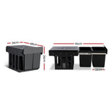 Cefito Pull Out Bin Kitchen Double Basket 2X15L Black - Front View