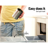 Cefito Pull Out Bin Kitchen Double Basket 2X15L Black - Top-Down View