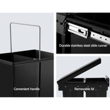 Cefito Pull Out Bin Kitchen Double Basket 2X15L Black - 45-Degree Angle