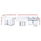 Cefito Pull Out Bin Kitchen Double Basket 2X15L White - Front View