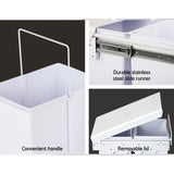 Cefito Pull Out Bin Kitchen Double Basket 2X15L White - 45-Degree Angle