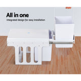 Cefito Pull Out Bin Kitchen Double Basket 2X15L White - Rear View