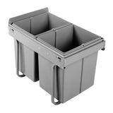 Cefito Pull Out Bin Kitchen Double Basket 2X20L Grey - Top-Down View
