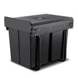 Cefito Pull Out Bin Kitchen Double Basket 2X20L Black - Side View