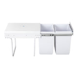 Cefito Pull Out Bin Kitchen Double Basket 2X20L White - Side View