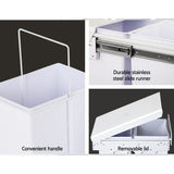 Cefito Pull Out Bin Kitchen Double Basket 2X20L White - Rear View