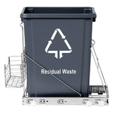 Cefito Pull Out Bin Kitchen Cabinet Slide Garbage Rubbish Bins Basket 40L Grey - Side View