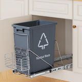 Cefito Pull Out Bin Kitchen Cabinet Slide Garbage Rubbish Bins Basket 40L Grey - Close-Up Angle