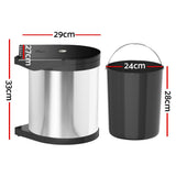 Cefito Pull Out Bin Swing Out Bins 12L - Front View