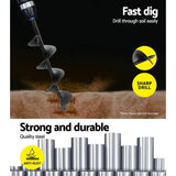 Heavy-Duty GIANTZ 75x300mm Power Garden Auger for Efficient Earth Planting - Top-Down View