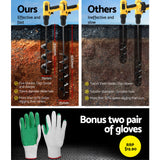 Giantz Heavy-Duty Power Garden Auger Drill Bit Set - 75mm x 300mm & 600mm - Rear View