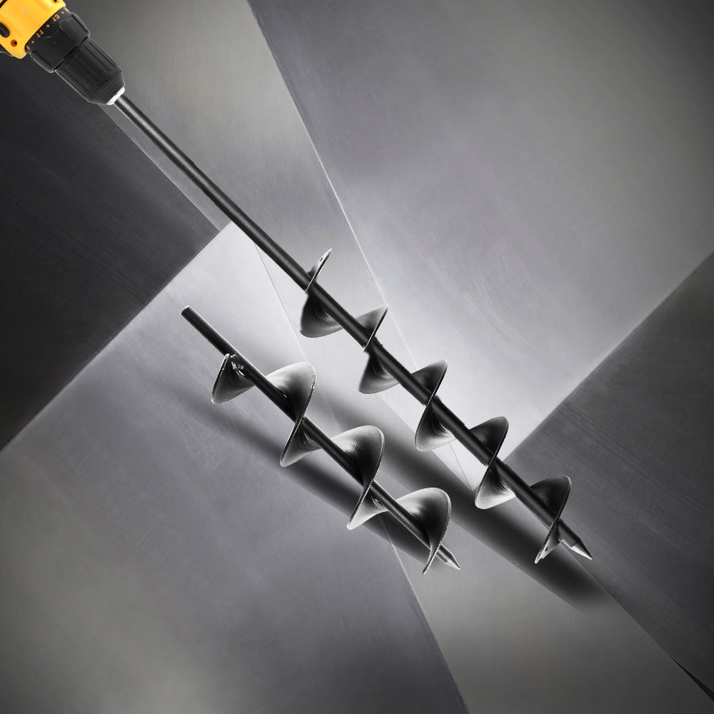 Giantz Heavy-Duty Power Garden Auger Drill Bit Set - 75mm x 300mm & 600mm
