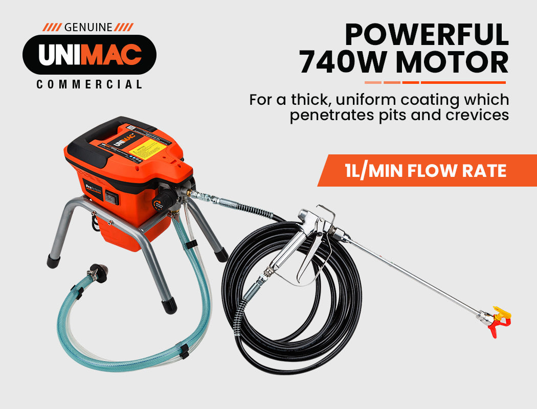 UNIMAC 740W Electric Airless Paint Station - Portable High Pressure Sprayer Gun