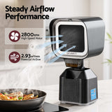 Devanti Portable Range Hood Desktop Exhaust Fan Adjustable Dual Filters Black - Top-Down View