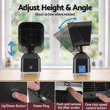 Devanti Portable Range Hood Desktop Exhaust Fan Adjustable Dual Filters Black - 45-Degree Angle