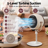 Devanti Portable Range Hood 5-Speed Rechargeable Desktop Extractor Fan BBQ - Top-Down View