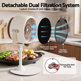 Devanti Portable Range Hood 5-Speed Rechargeable Desktop Extractor Fan BBQ - Rear View