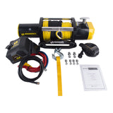Novawinch Heavy duty 12500LBS 12V Electric Winch Synthetic Rope - Front View