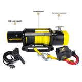 Novawinch Heavy duty 12500LBS 12V Electric Winch Synthetic Rope - Top-Down View
