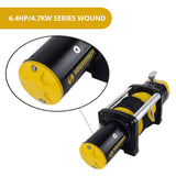 Novawinch Heavy duty 12500LBS 12V Electric Winch Synthetic Rope - Rear View