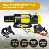 Novawinch Heavy duty 12500LBS 12V Electric Winch Synthetic Rope - Low Angle