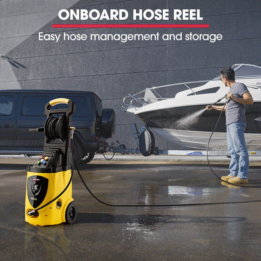 JET-USA Electric High Pressure Washer 3500PSI, 5 Nozzles, Spin & Wheel Brush, Deck Cleaner, Turbo Head, 10M Hose