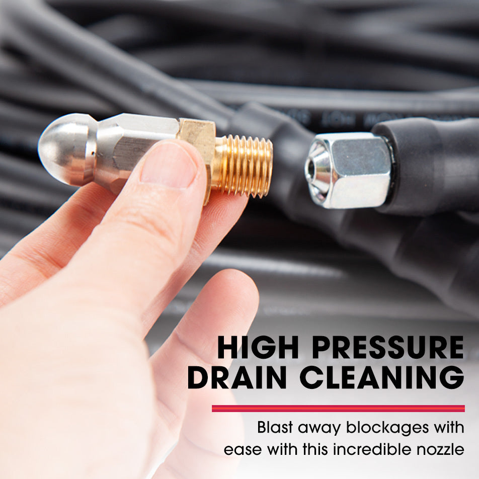 Jet-USA 20M Hose and Drain Cleaner Nozzle Accessory Pack for Petrol Pressure Washer