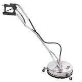 Jet-USA 21' Stainless Steel Pressure Washer Surface Cleaner with Yoke Handlebar, 3/8' Fitting, For Concrete Driveway Patio Floor