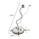Jet-USA 24' Stainless Steel Pressure Washer Surface Cleaner, 3/8' Fitting, with Yoke Handlebar, For Concrete Driveway Patio Floor