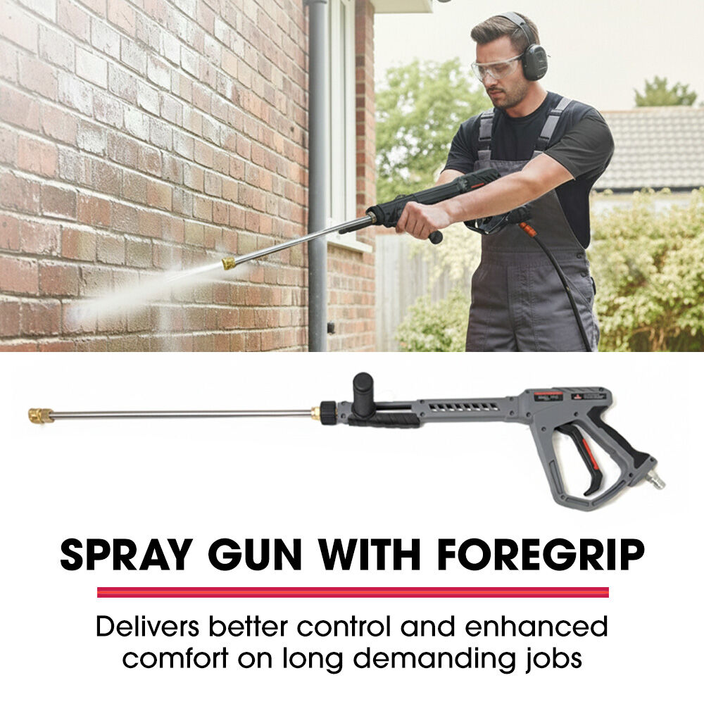 JET-USA Commercial Diesel High-Pressure Washer Cleaner, Electric Start 10hp 418cc, 15m Steel Braided Hose, Adjustable Triplex Pump - DX800