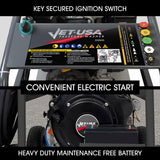 JET-USA Commercial Diesel High-Pressure Washer Cleaner, Electric Start 10hp 418cc, 15m Steel Braided Hose, Adjustable Triplex Pump - DX800 - 45-Degree Angle