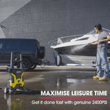 JET-USA RX530 Electric High Pressure Washer, 2400PSI 3 Nozzles, Brush Head Cleaner, Detergent Bottle - Front View