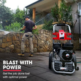 JET-USA 4800PSI Petrol Powered High Pressure Washer, w/ 30m Hose and Drain Cleaner - CX630 - Side View