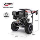JET-USA 5000PSI Commercial Petrol Powered High Pressure Washer, 15HP 420cc, Italian Made Adjustable AR Pump, 20m Hose - TX870 - Rear View