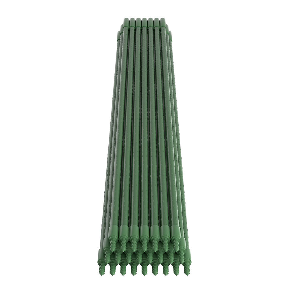 Metal Plant Support Stakes Set - 24 Green 92cm Garden Supports