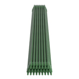 Metal Plant Support Stakes Set - 24 Green 92cm Garden Supports - Side View