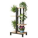 Artiss 4 Tiers Plant Stand Metal Flower Pots Shelf Indoor Outdoor Garden Home - Front View