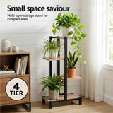 Artiss 4 Tiers Plant Stand Metal Flower Pots Shelf Indoor Outdoor Garden Home - 45-Degree Angle
