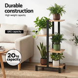 Artiss 4 Tiers Plant Stand Metal Flower Pots Shelf Indoor Outdoor Garden Home - Rear View