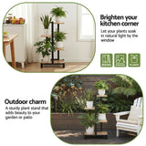 Artiss 4 Tiers Plant Stand Metal Flower Pots Shelf Indoor Outdoor Garden Home - Close-Up Angle